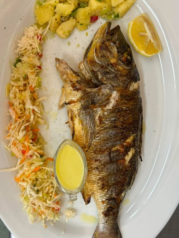 Grilled whole dentex