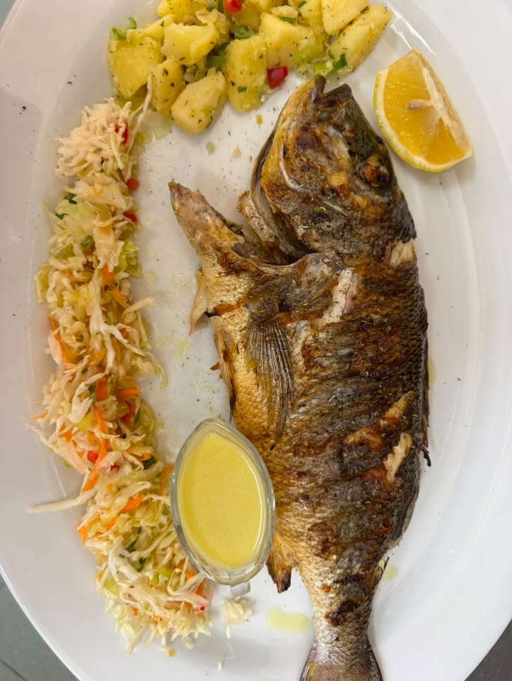 Grilled whole dentex