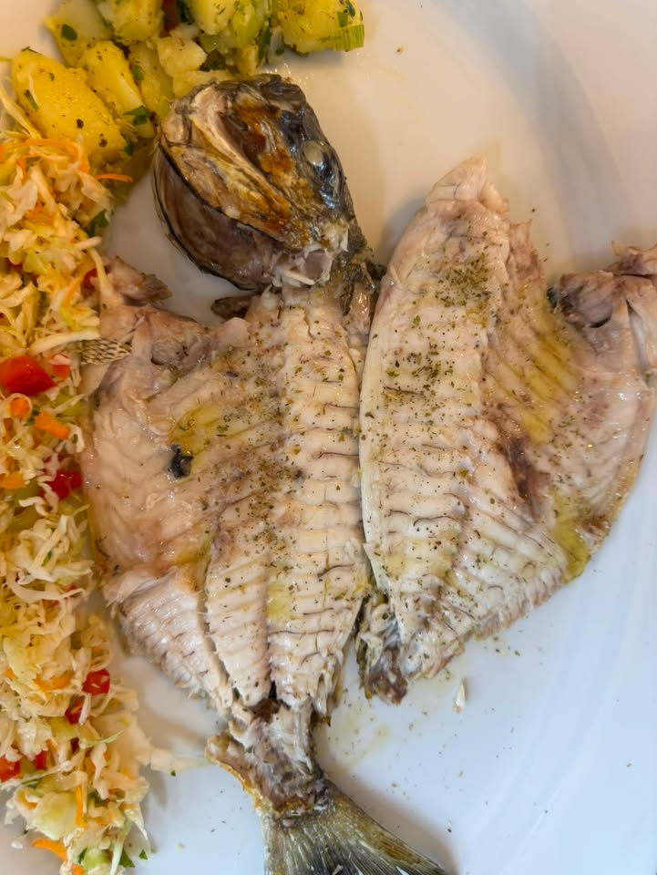 Grilled white seabream fillet